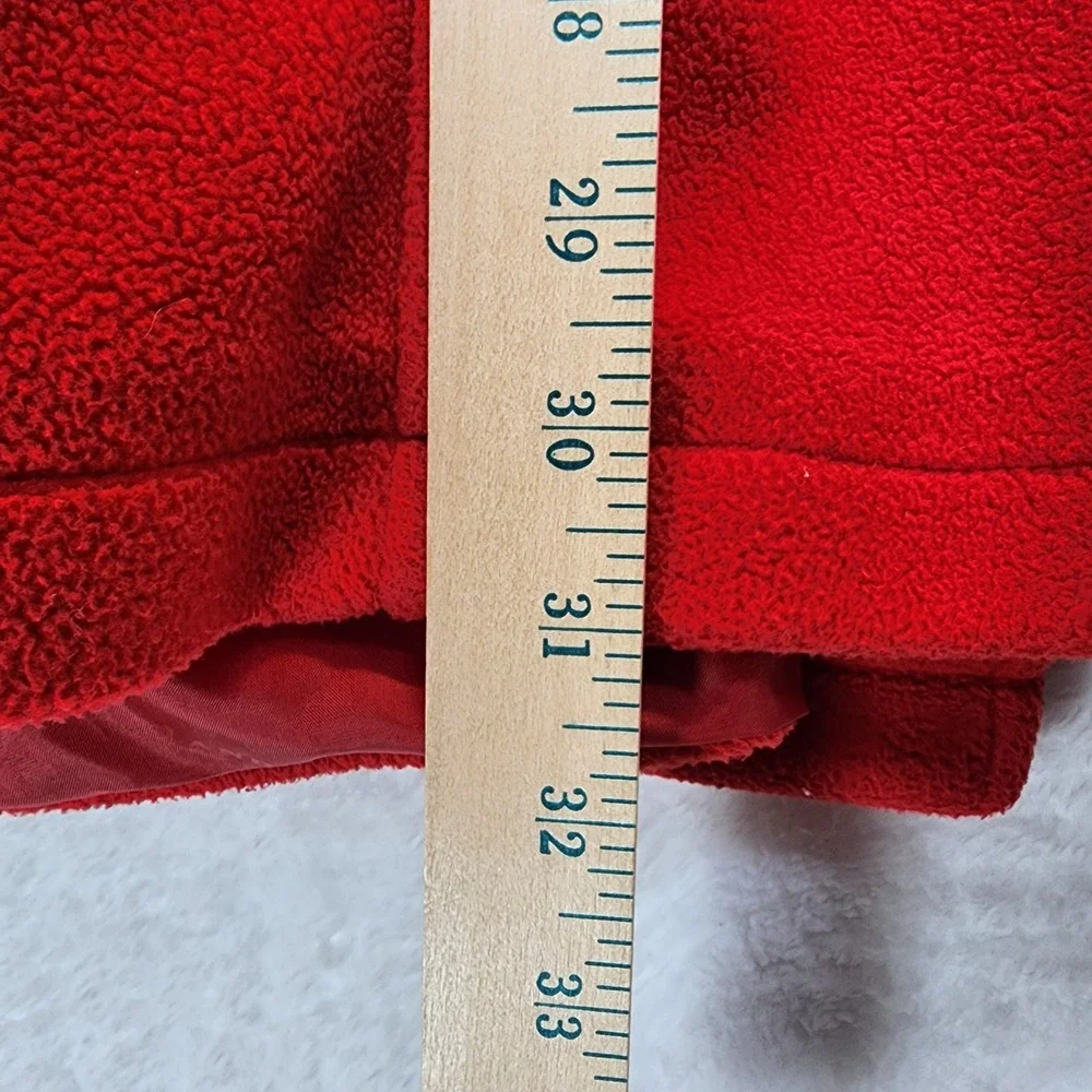 Lands‎ End Red Fleece Peacoat Jacket Womens 3X Plus Preppy Double Breasted